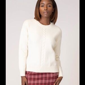 Women's Cream Cable Knit Sweater